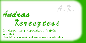 andras keresztesi business card