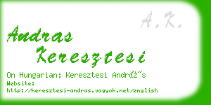 andras keresztesi business card